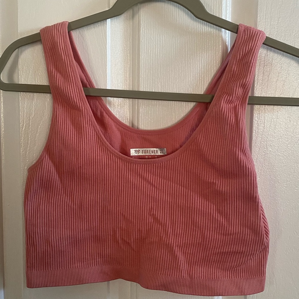 Pink sports bra